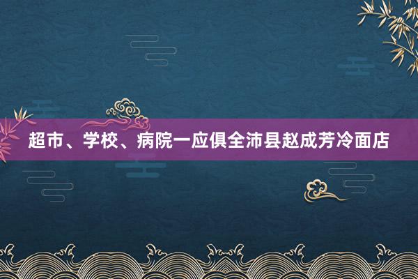 超市、学校、病院一应俱全沛县赵成芳冷面店